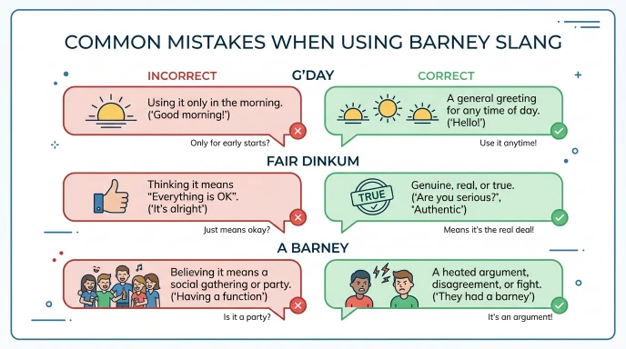Common Mistakes When Using Barney Slang