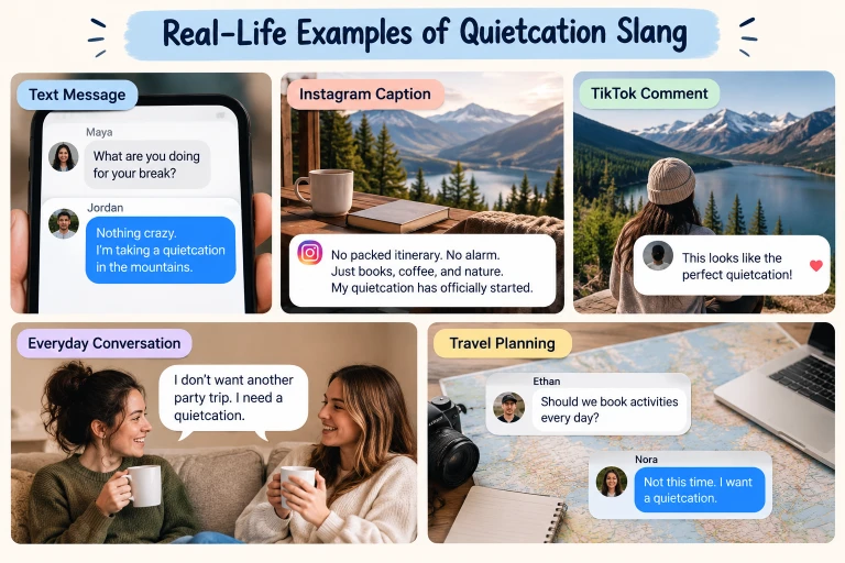 Real-Life Examples of Quietcation Slang